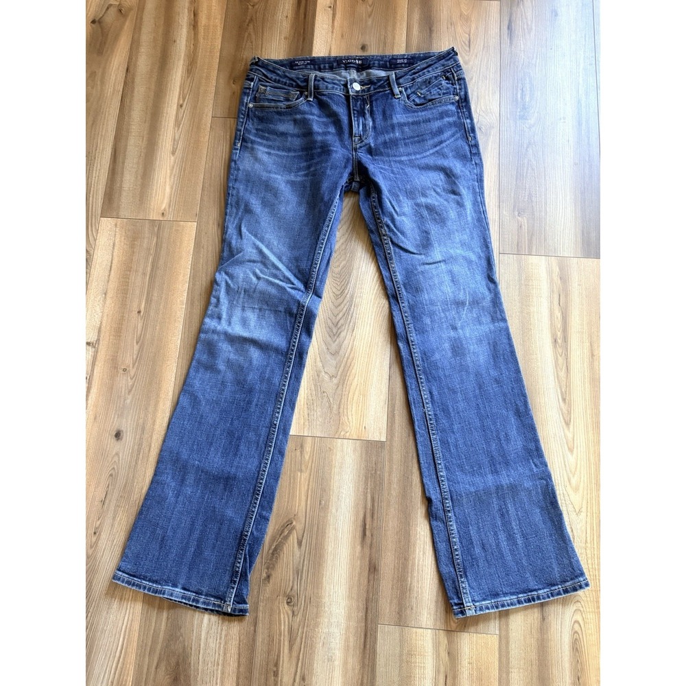Vigoss Bootcut Med‎ Wash Denim Jeans Embellished Pockets Women's 29x33